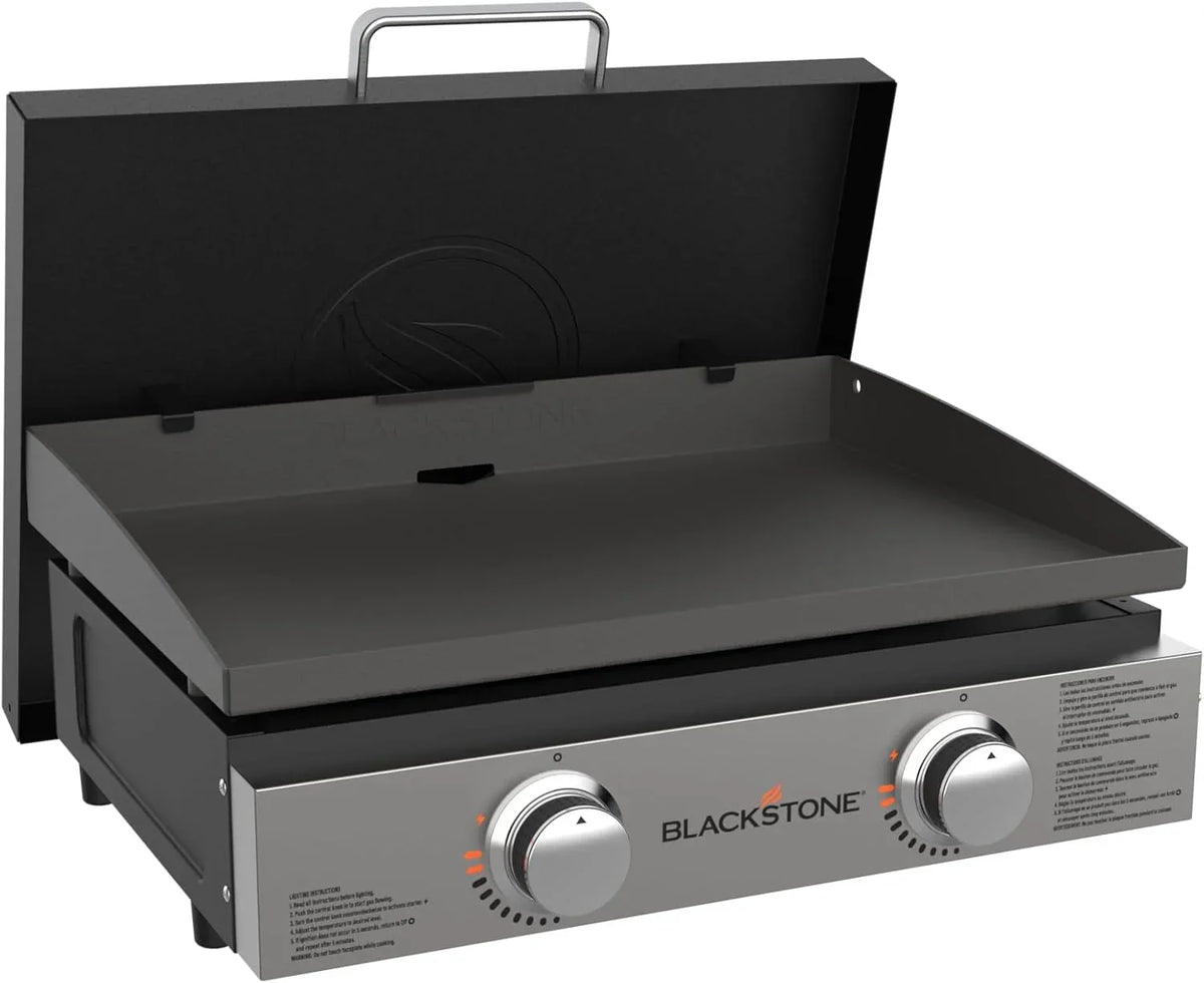 1666 22” Tabletop Griddle with Stainless Steel Faceplate, Powder Coated Steel, Black