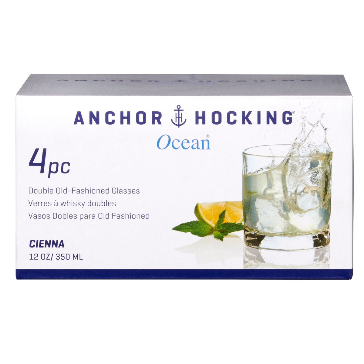 Ocean Cienna Rocks Glasses Set, 12-oz, 4-pk