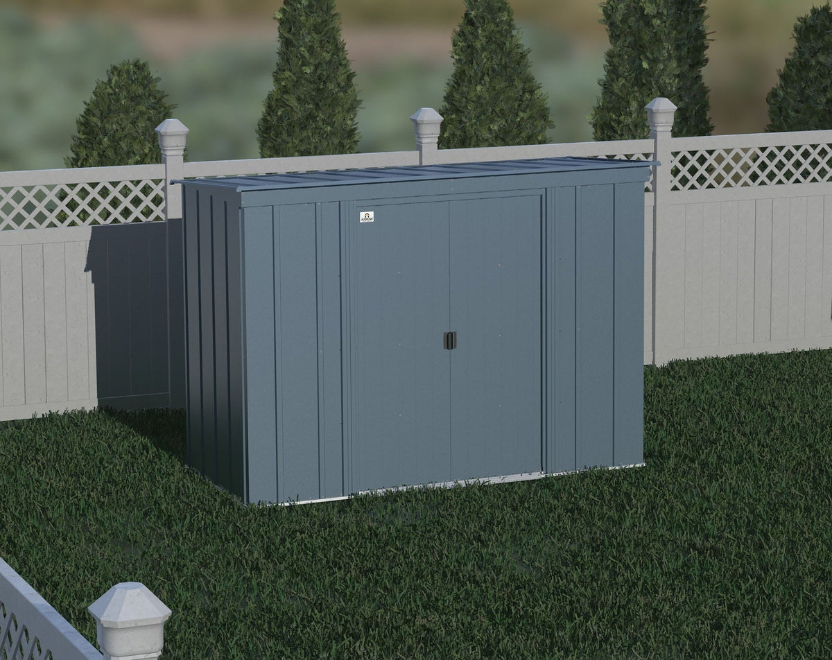 Arrow Classic Galvanized Steel Storage Shed, Blue Grey, 8-ft x 4-ft