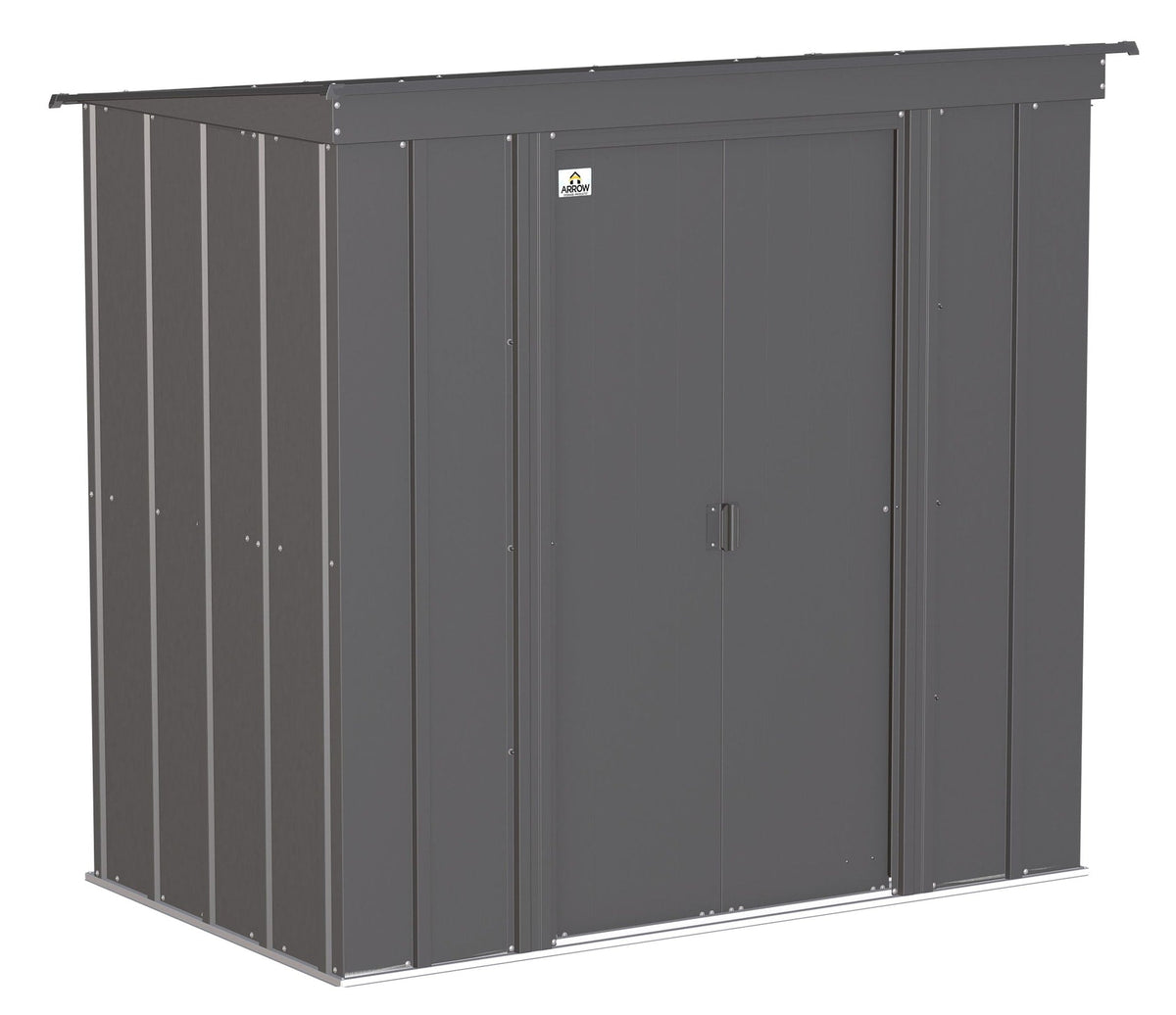 Arrow Classic Galvanized Steel Storage Shed, Charcoal, 6-ft x 4-ft