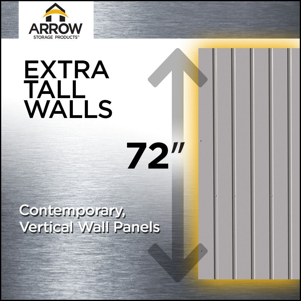 Arrow Elite 14x12-ft Cool Grey Weather-Resistant Steel Shed