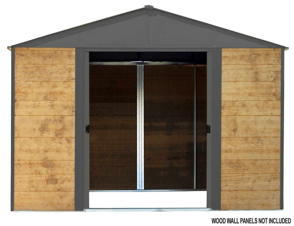 Arrow Ironwood Steel Hybrid Shed Kit, Anthracite, 10-ft x 12-ft