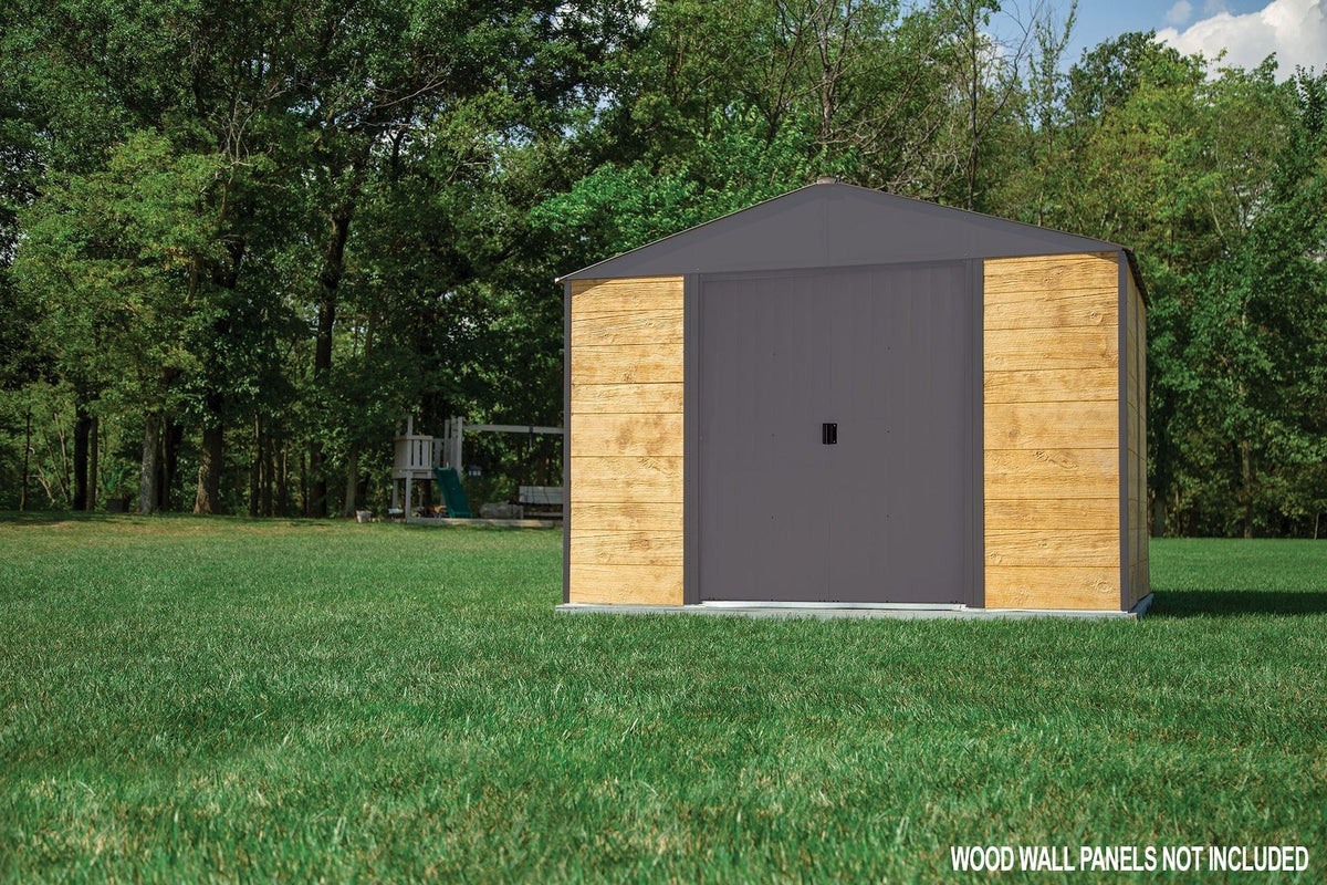 Arrow Ironwood Steel Hybrid Shed Kit, Anthracite, 10-ft x 12-ft