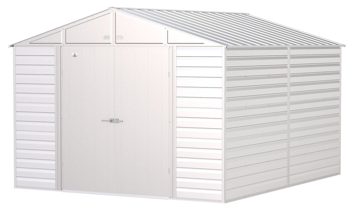 Arrow Select Galvanized Steel Storage Shed, Flute Grey, 10-ft x 12-ft