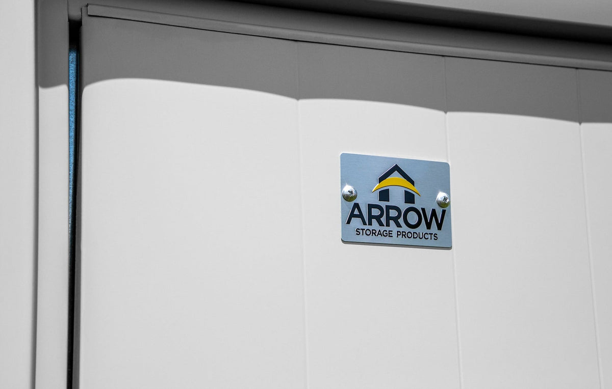 Arrow Select Galvanized Steel Storage Shed, Flute Grey, 8-ft x 8-ft