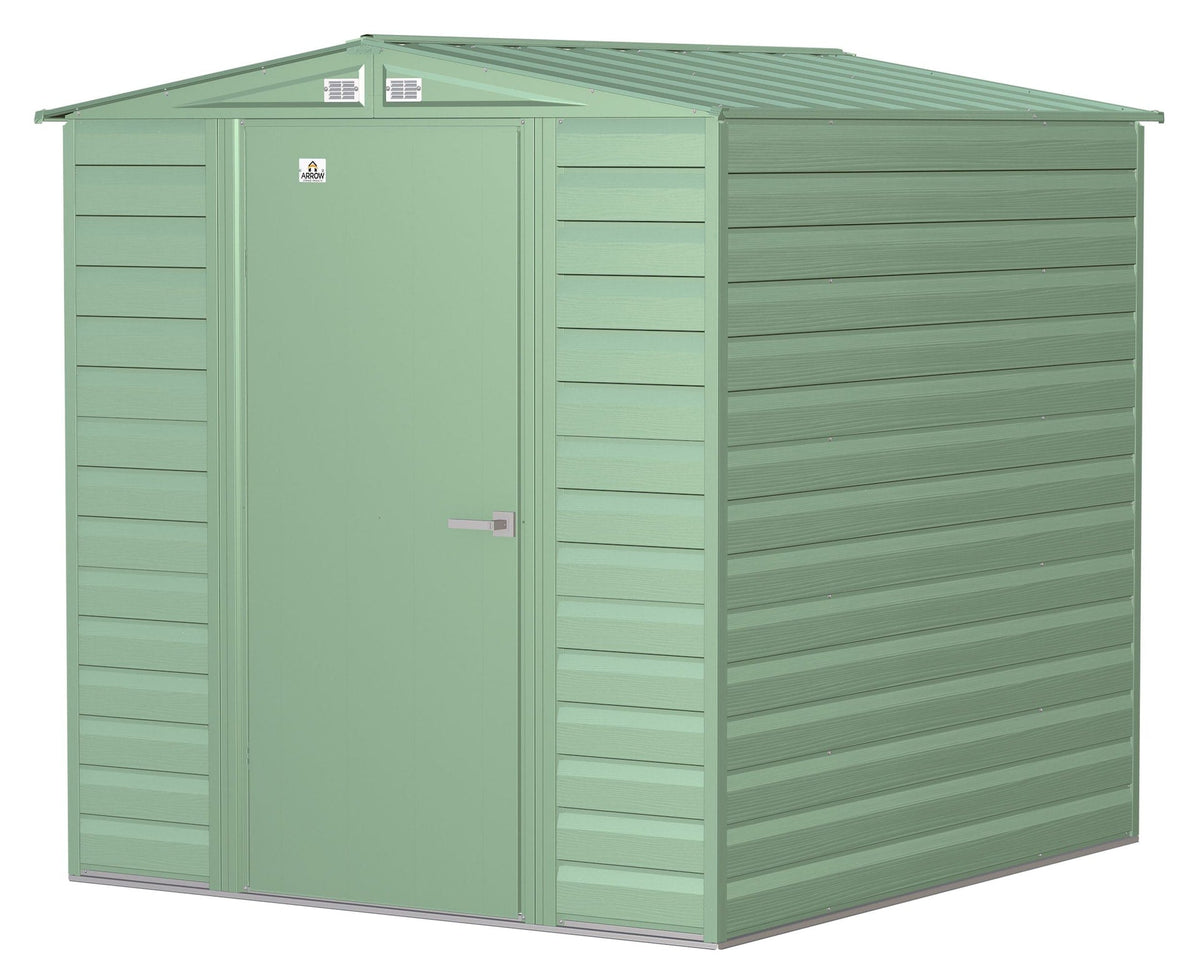 Arrow Select Galvanized Steel Storage Shed, Sage Green, 6-ft x 7-ft