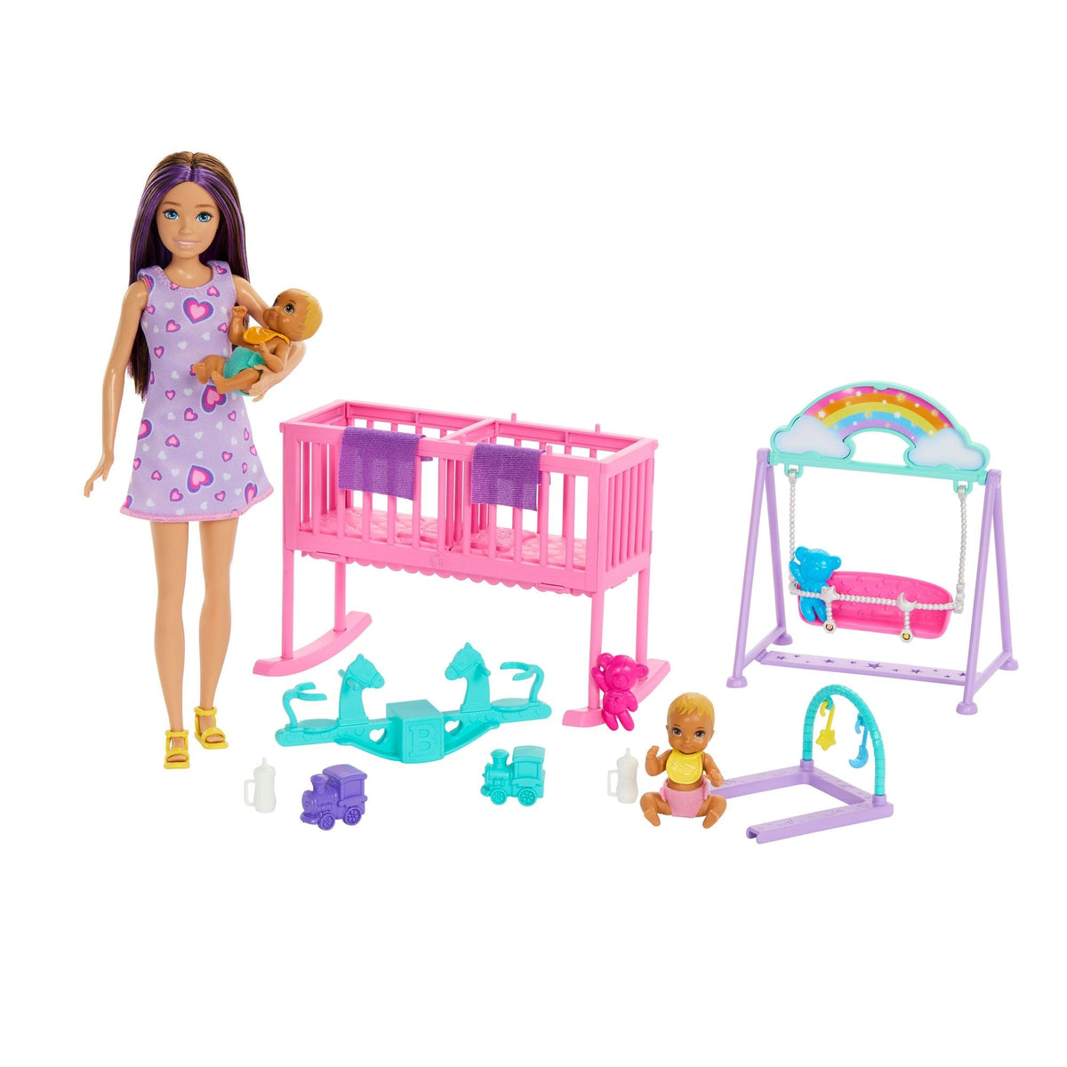 Skipper Babysitter Twinning Dolls & Toys Nursery Playset, Kids Ages 4+