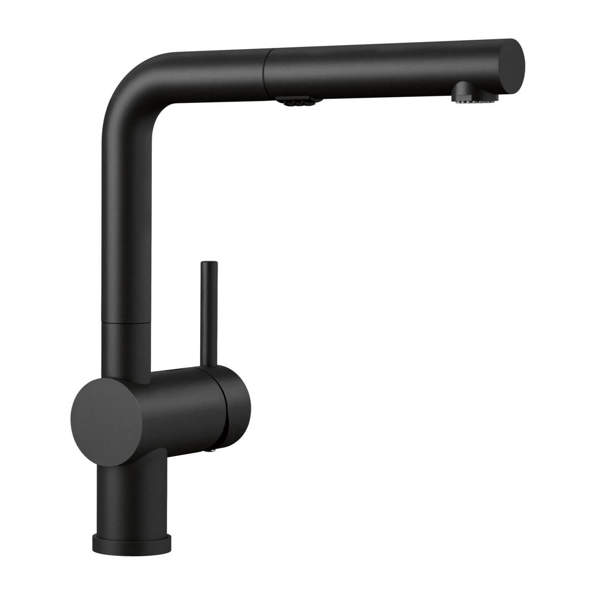 Linus Low Arc Pull-Out Dual-Spray Kitchen Faucet, Coal Black