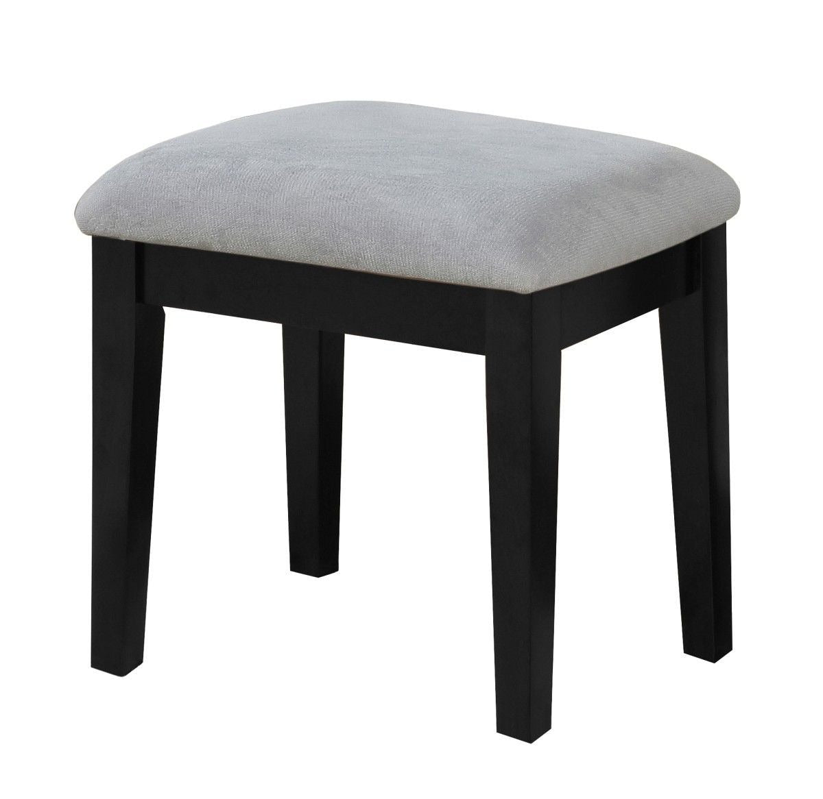 Lynn 1-Drawer Black Dressing Table Makeup Vanity Set with Stool and Mirror