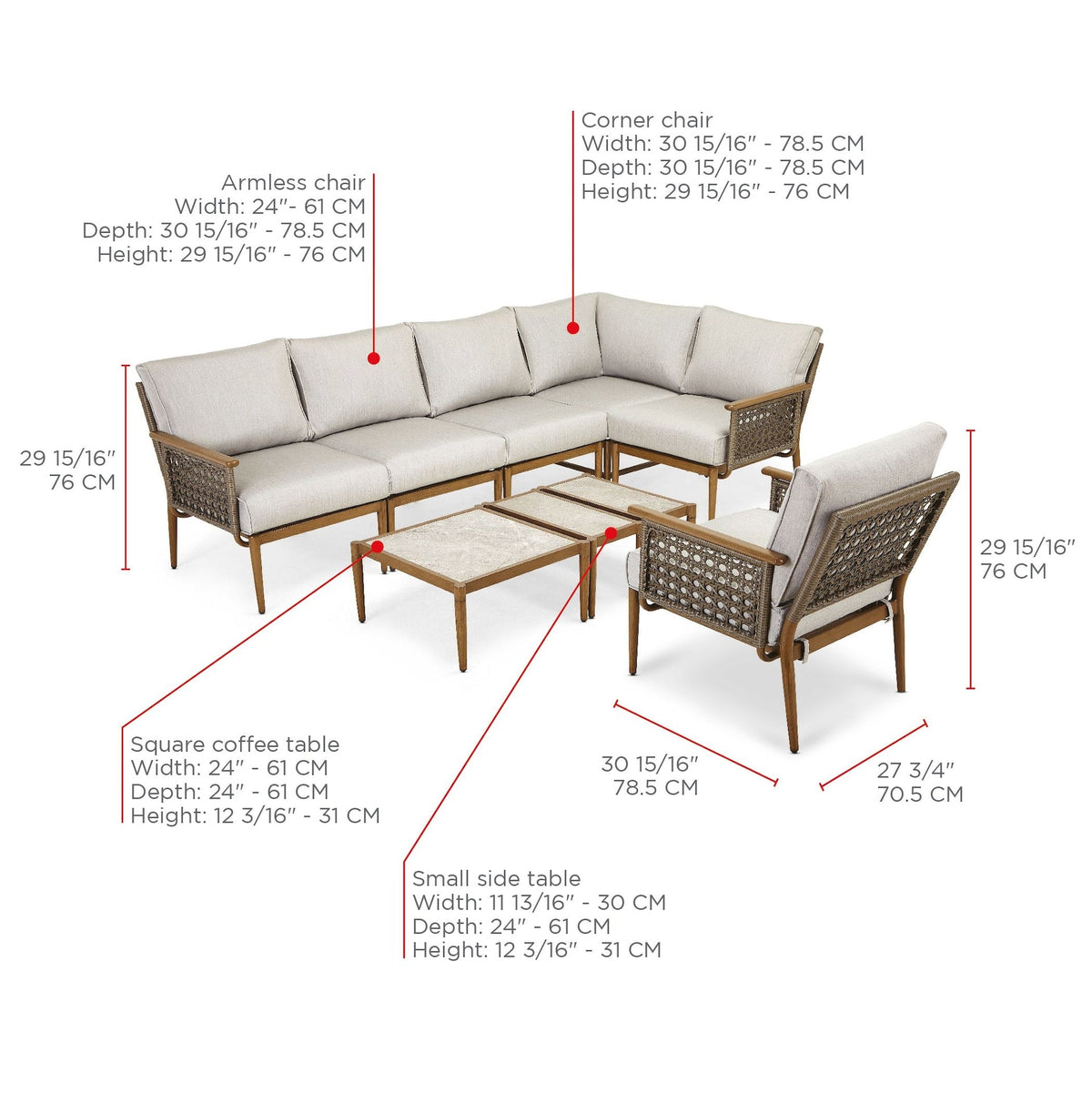 CANVAS Baffin All-Weather Wicker Outdoor/Patio Conversation Set with Custom Fit Cover