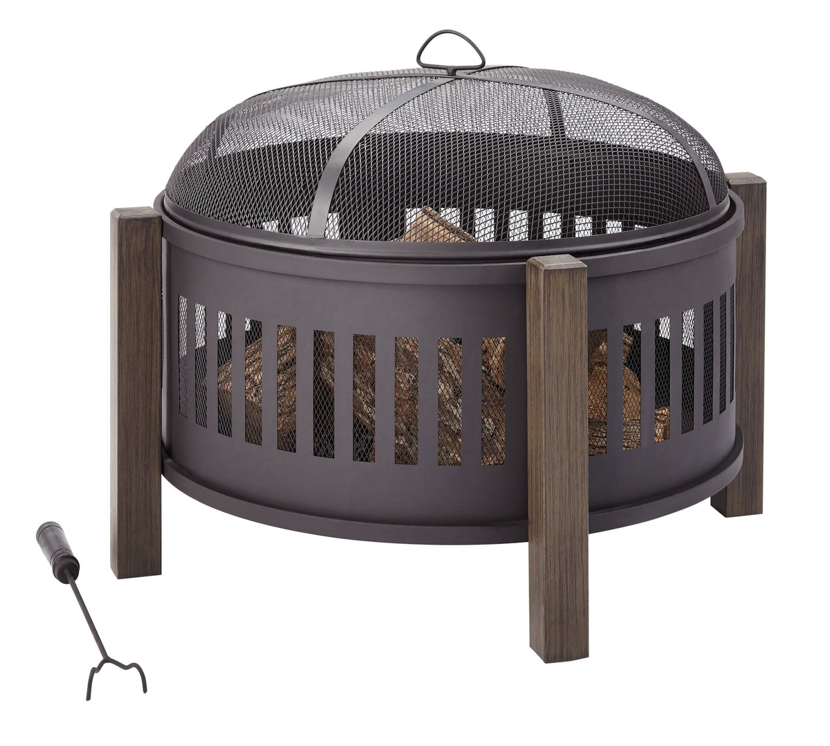 Canvas Campobello Round Wood Burning Outdoor Fire Bowl/Fire Pit, 31 x 24-in