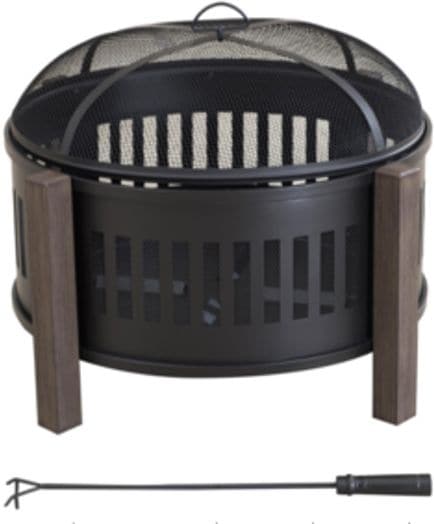 Canvas Campobello Round Wood Burning Outdoor Fire Bowl/Fire Pit, 31 x 24-in