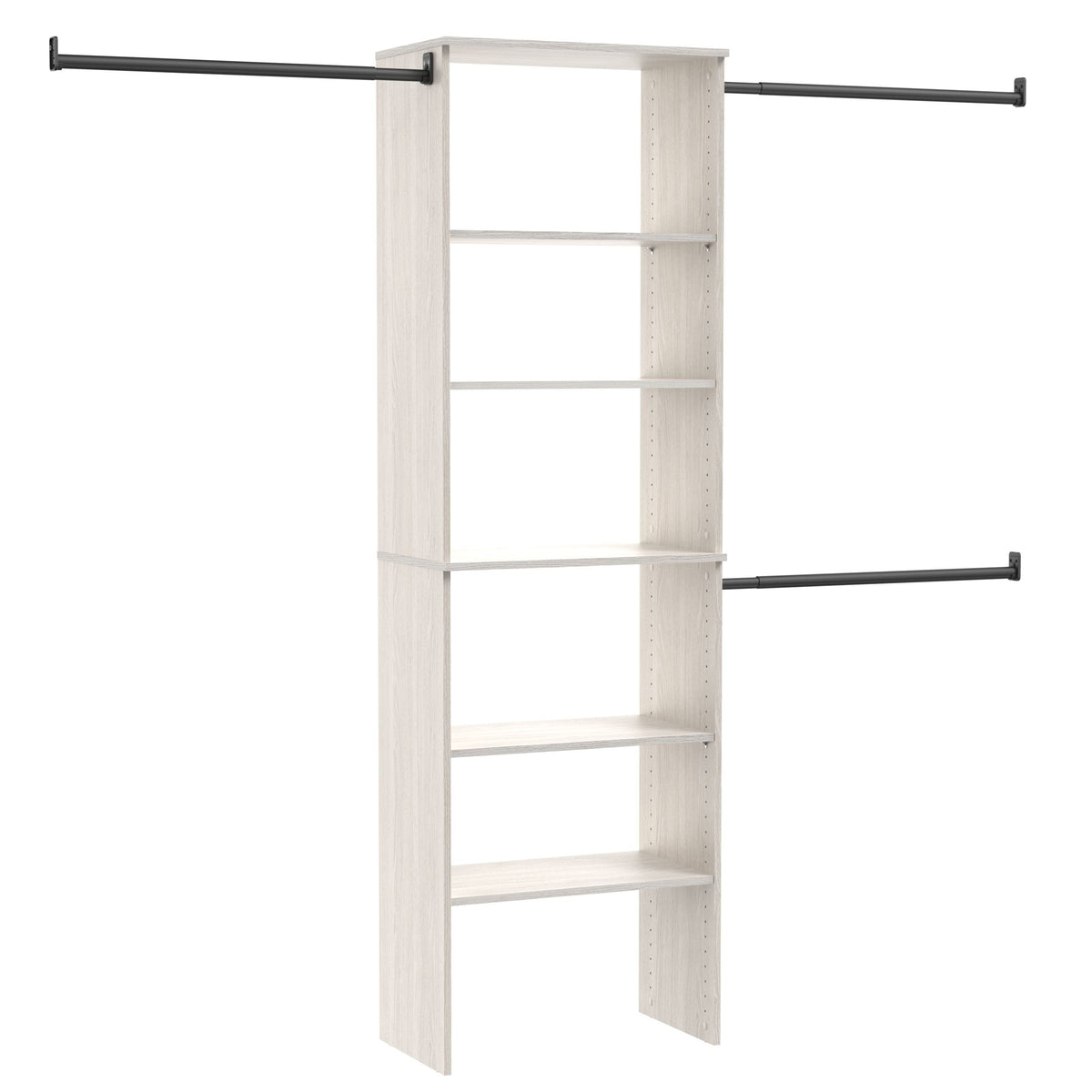 Suite Symphony Laminate Wood Tower Starter Kit with Rods, White Timber, 25-in