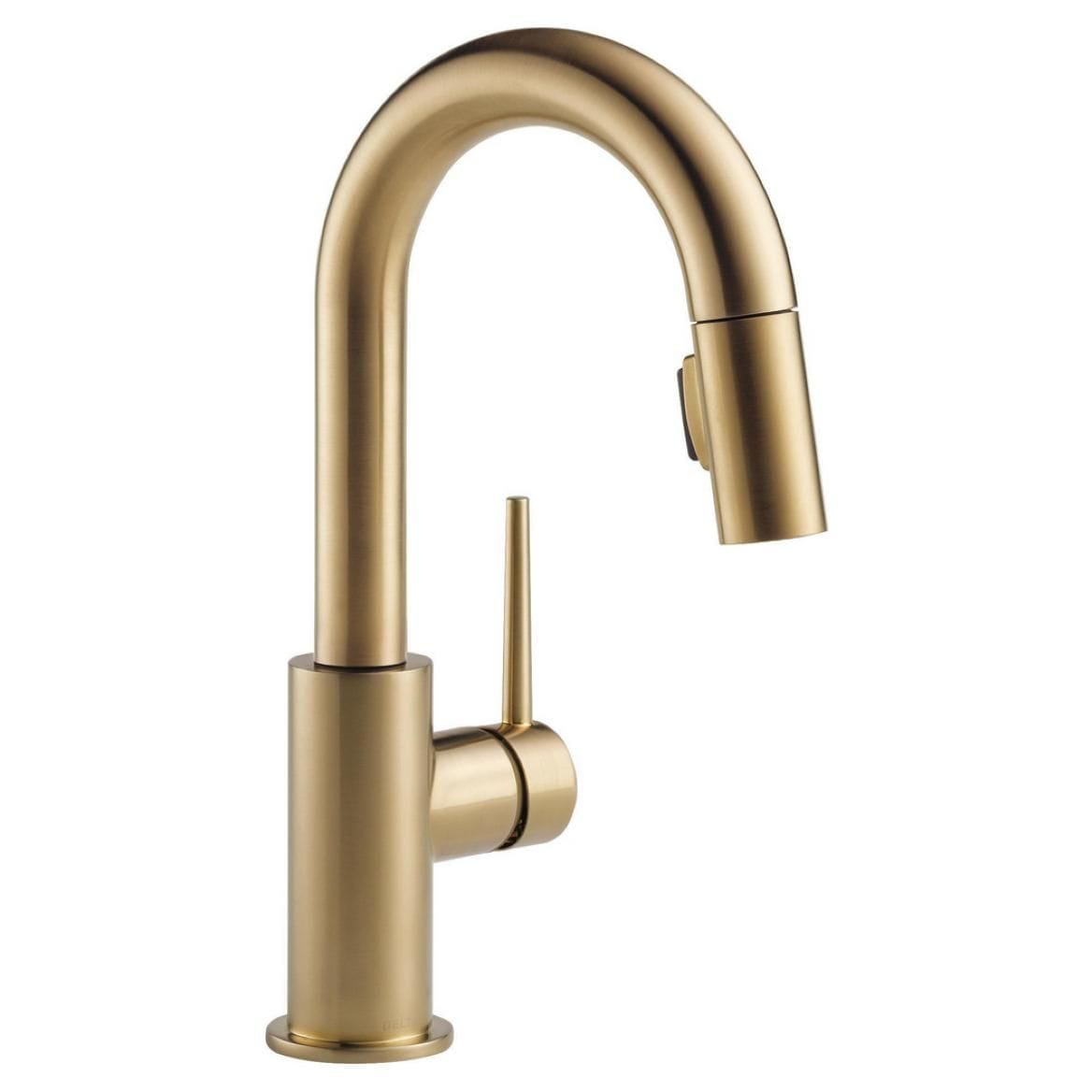 Delta Trinsic 1-Handle Pull-Down Bar/Prep Faucet, Champagne Bronze