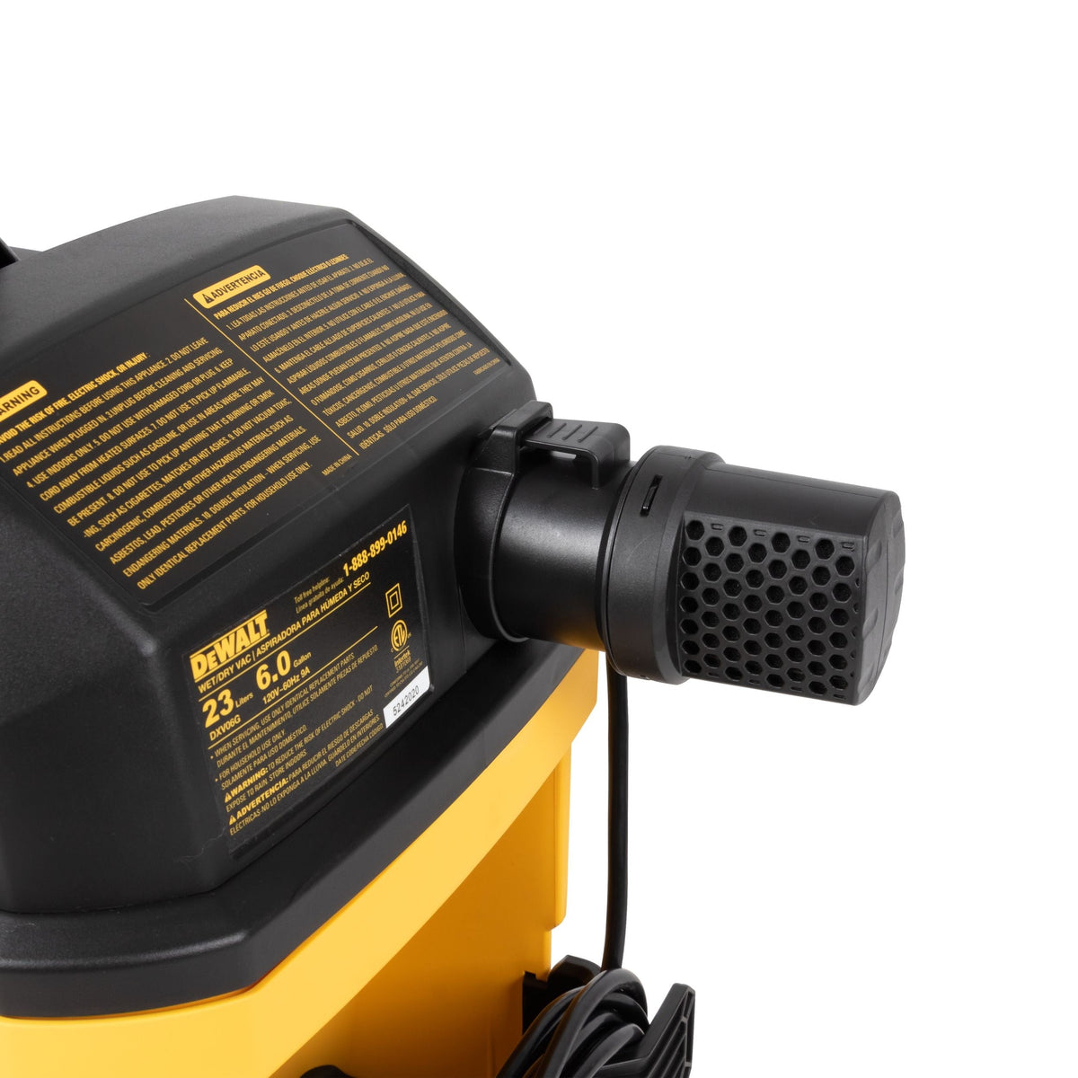 DXV06G Wall-Mount Wet/Dry Vacuum with 5 Peak Horsepower Motor, 23-L
