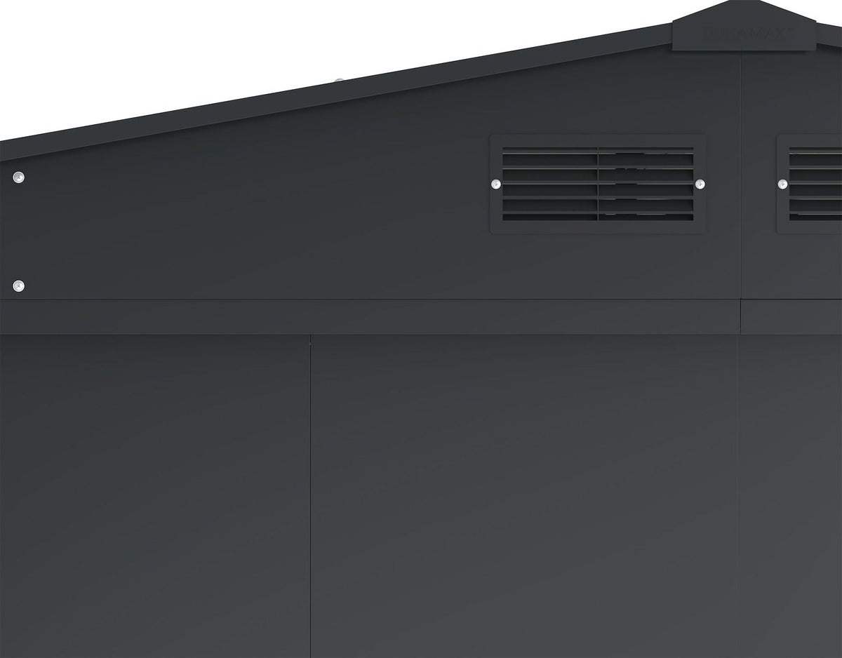 Metal Outdoor Storage Shed with Steel Frame, Dark Grey, 10-1/2-ft x 8-ft