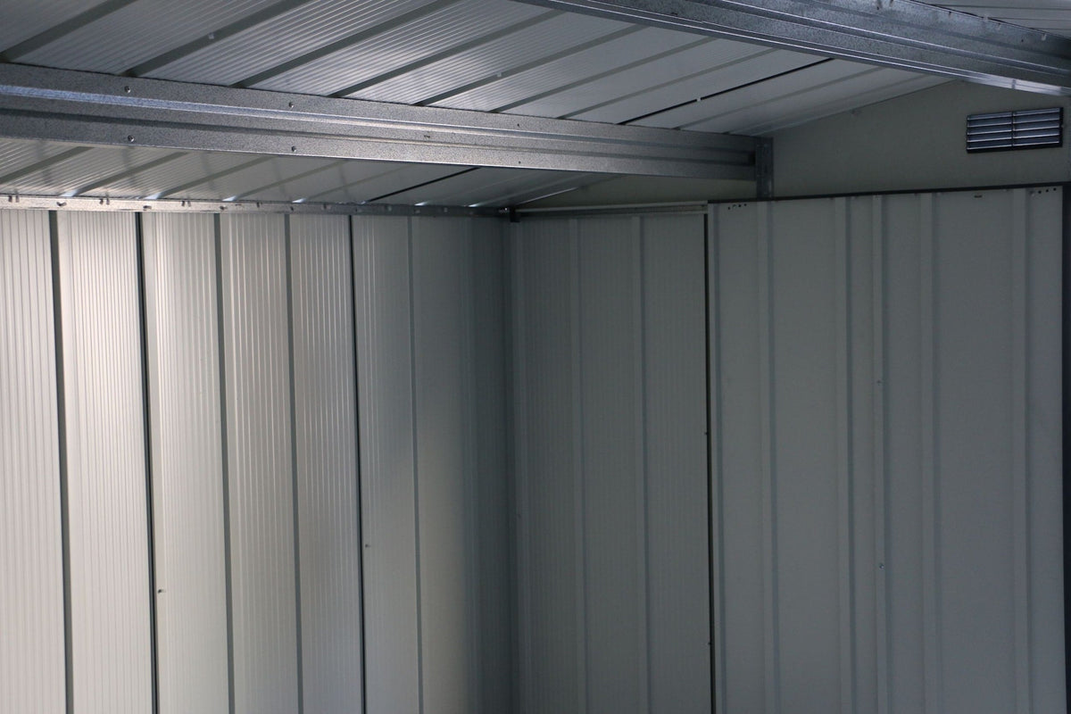 Metal Outdoor Storage Shed with Steel Frame, Dark Grey, 10-1/2-ft x 8-ft