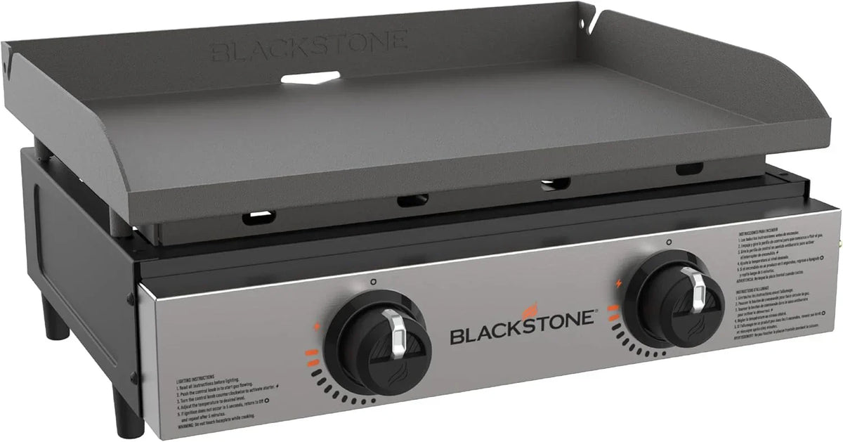 1666 22” Tabletop Griddle with Stainless Steel Faceplate, Powder Coated Steel, Black