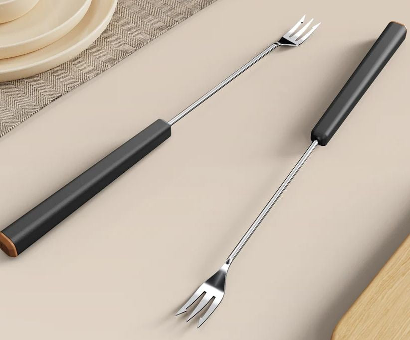 Fondussimo Fondue Forks, 12 Piece, Black