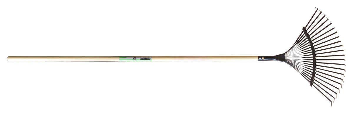 16-in Wide Metal 22-Tine Leaf Rake, 48-in Hardwood Shaft