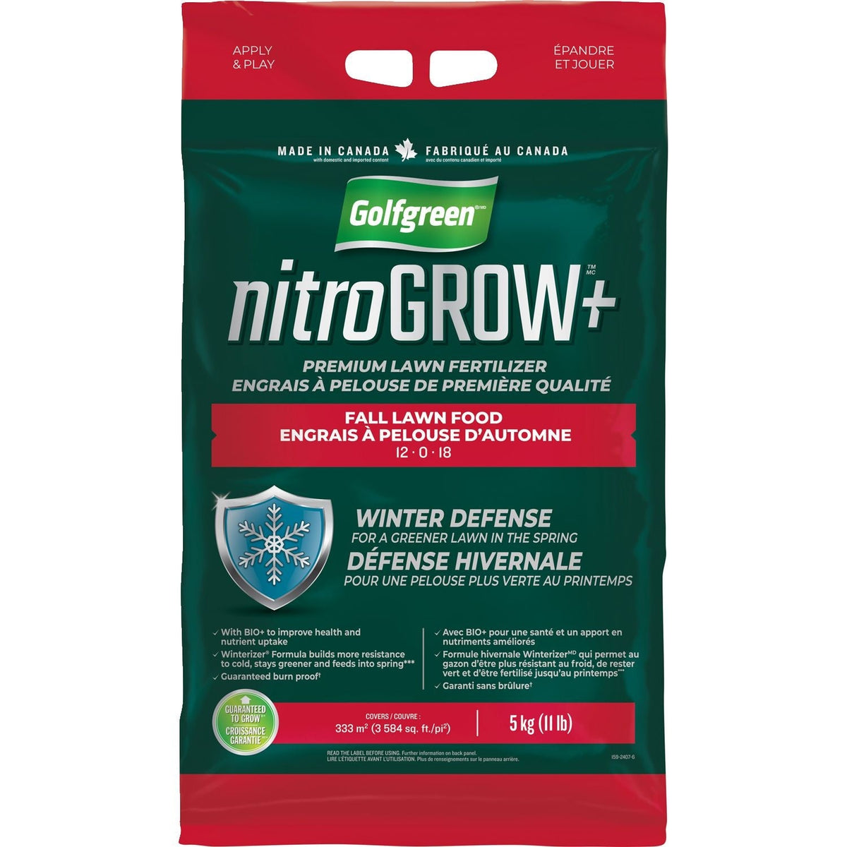 Nitrogrow+ Fall Lawn Food, 12-0-18, 5-kg