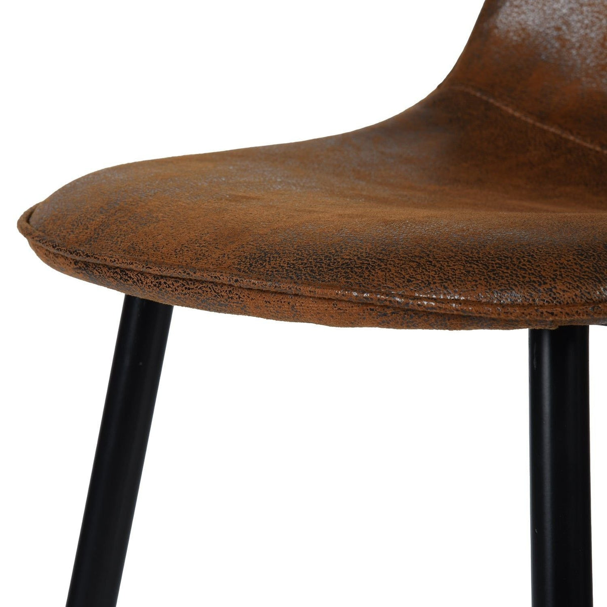 Mid-Century Dining Chairs, Brown Suede, 4-pk