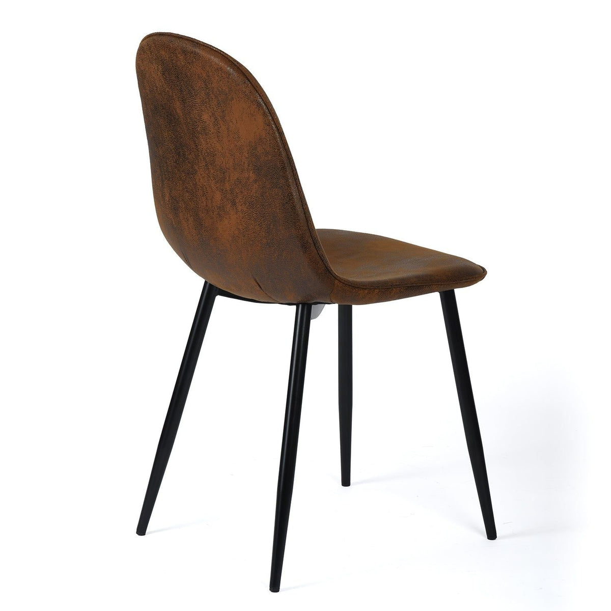 Mid-Century Dining Chairs, Brown Suede, 4-pk