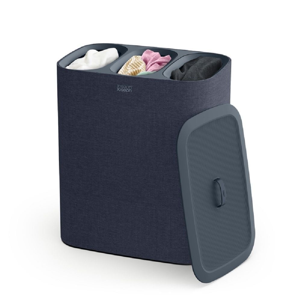 Tota Trio Laundry Hamper Separation Basket, Black, 90-L