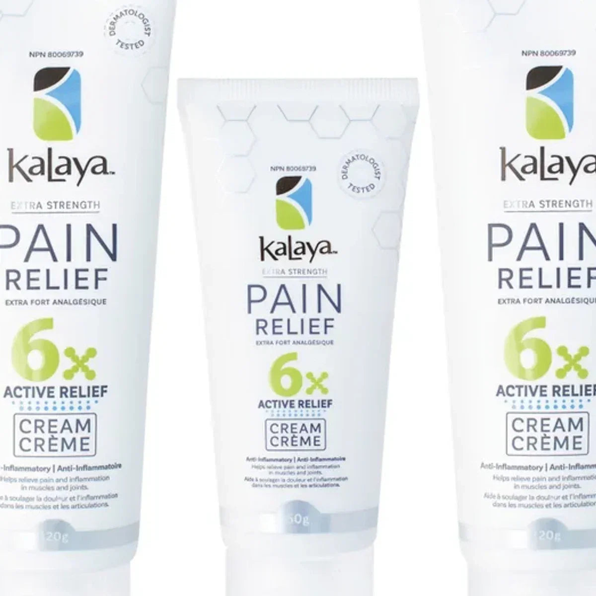 KaLaya 6x Extra Strength Pain Relief Cream, 2 x 120 g + 50 g