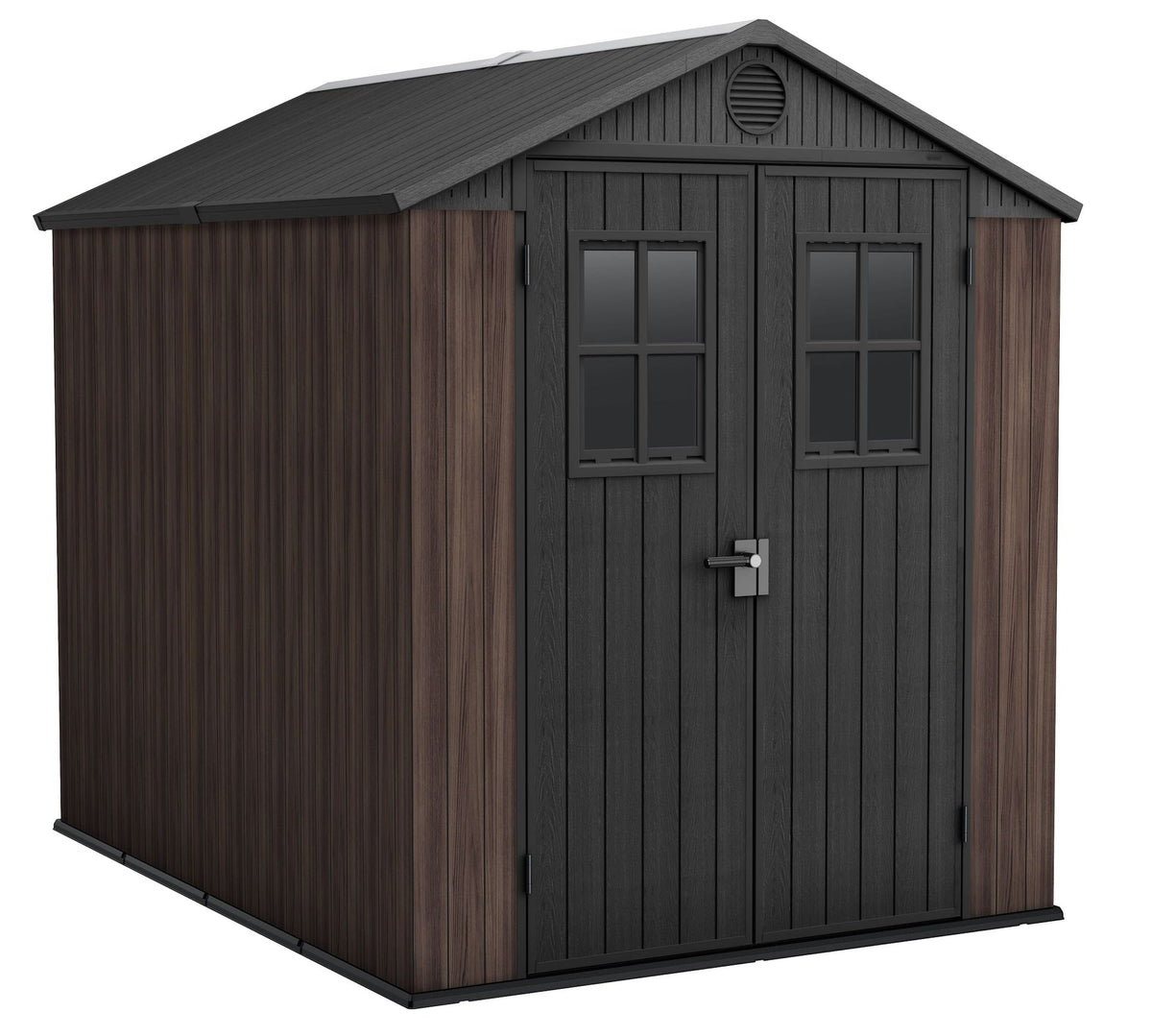 Darwin Resin Outdoor Storage Shed with DecoCoat, Brown, 6-ft x 8-ft