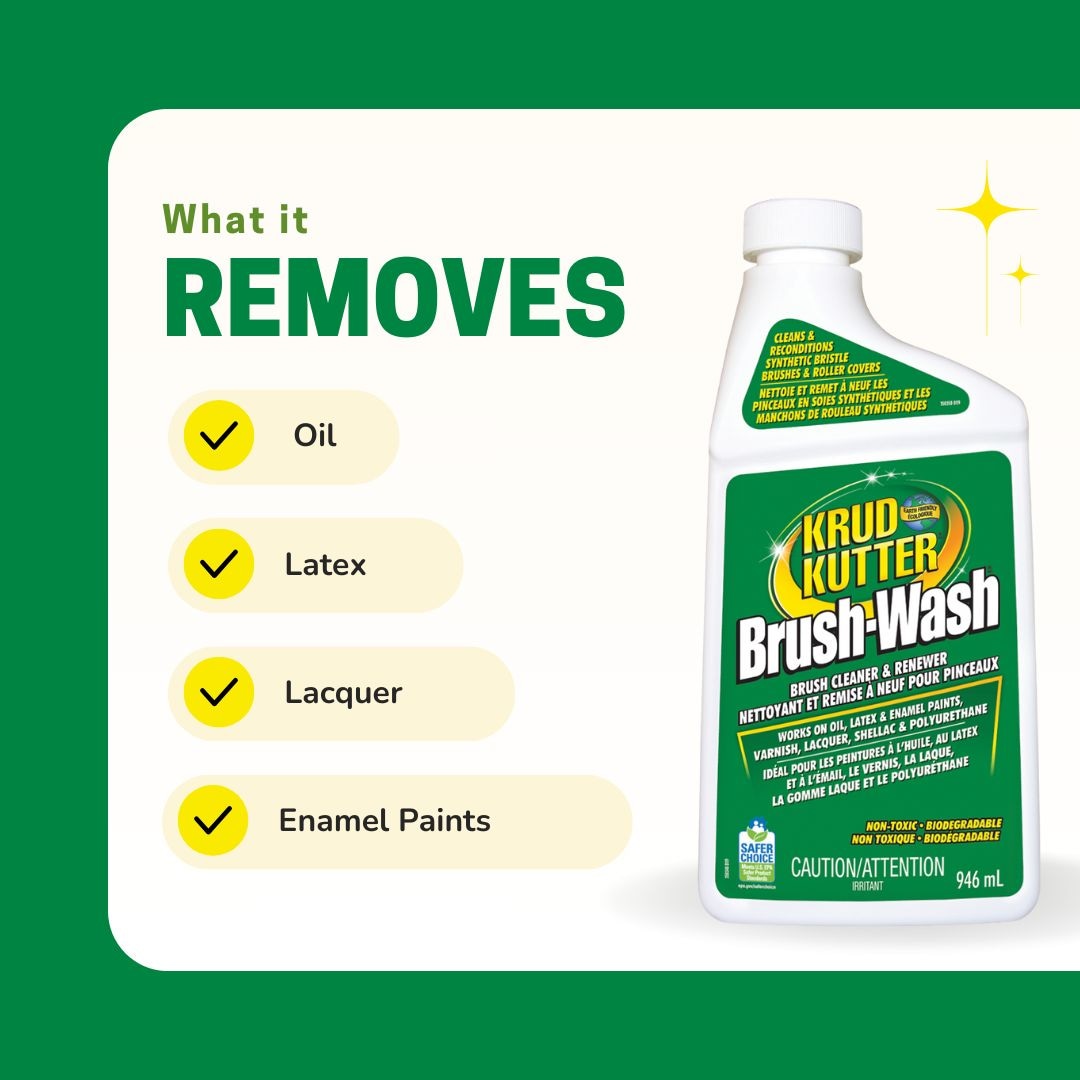 Brush-Wash Cleaner & Renewer For Oil, Latex & Enamel Paint, Non-Toxic, 946-mL