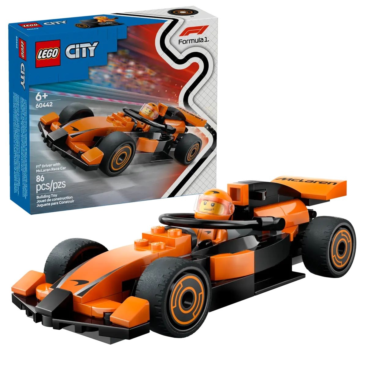 City 60442 F1 Driver with Race Car, 86-pc