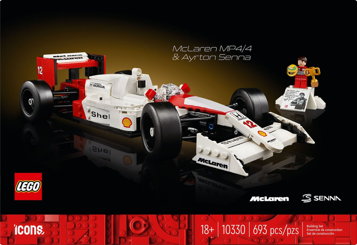 Icons MP4/4 & Ayrton Senna Race Car- 10330, 693-pcs, Ages 18+