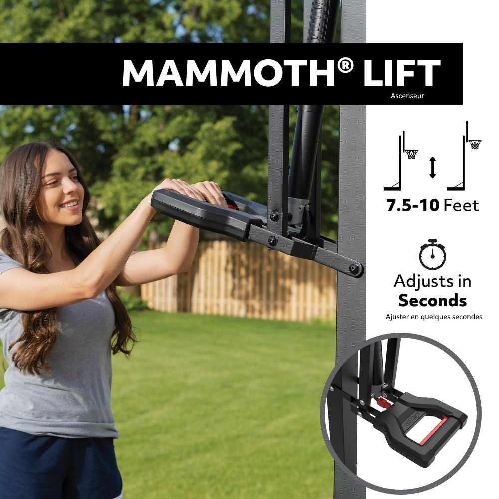 Lifetime Mommoth Bolt Down Basketball Hoop with 60-in Tempered Glass