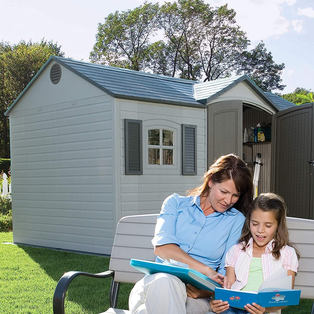 Lifetime Outdoor Storage Shed with Windows, 8-ft x 15-ft
