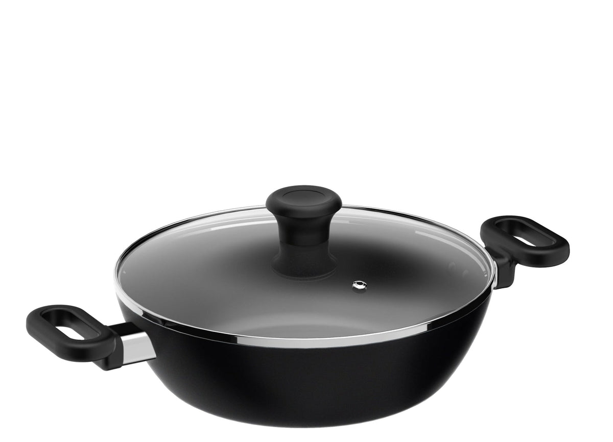 3.4qt Non-Stick Karahi with lid 26cm 10.25in