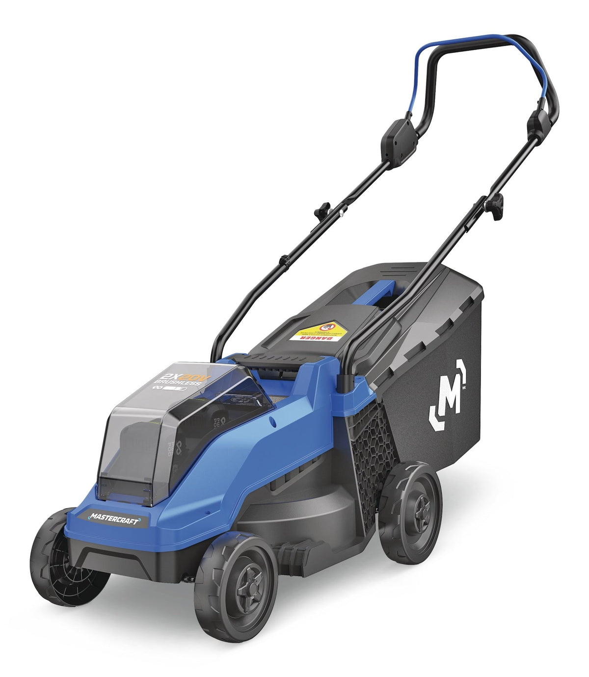 2 x 20V Cordless 14-in Brushless Push Lawn Mower Kit with 2 4 Ah Batteries and Charger