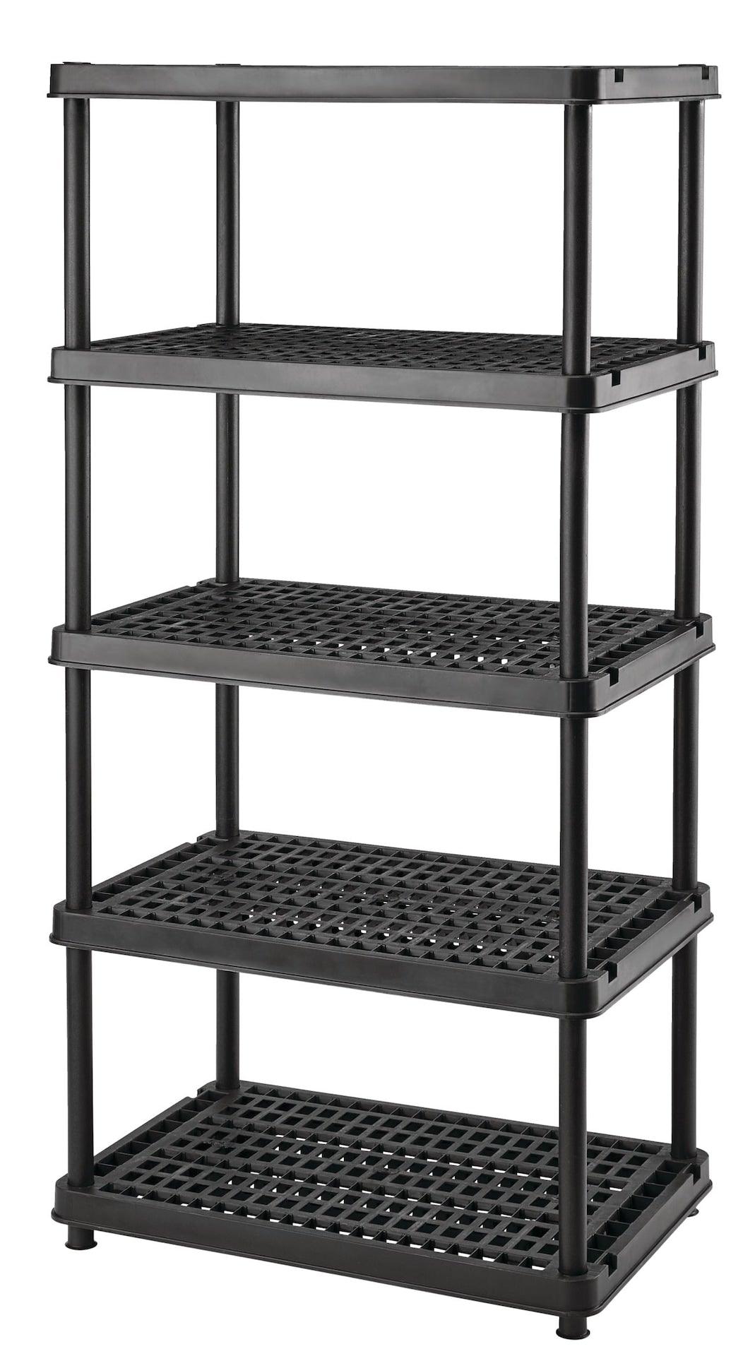 5-Shelf Resin/ Plastic Storage Rack/ Shelving Unit, 36 x 24 x 72-in