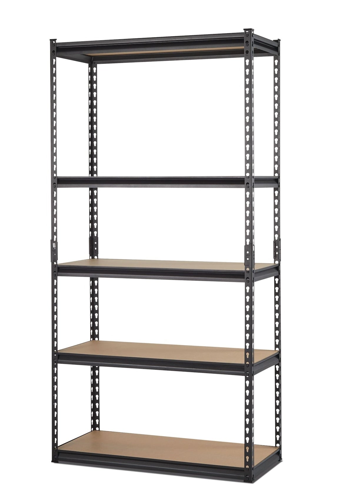 Adjustable 5-Shelf Steel Metal & Wood Storage Rack / Shelving Unit, 36 x 16 x 72-in