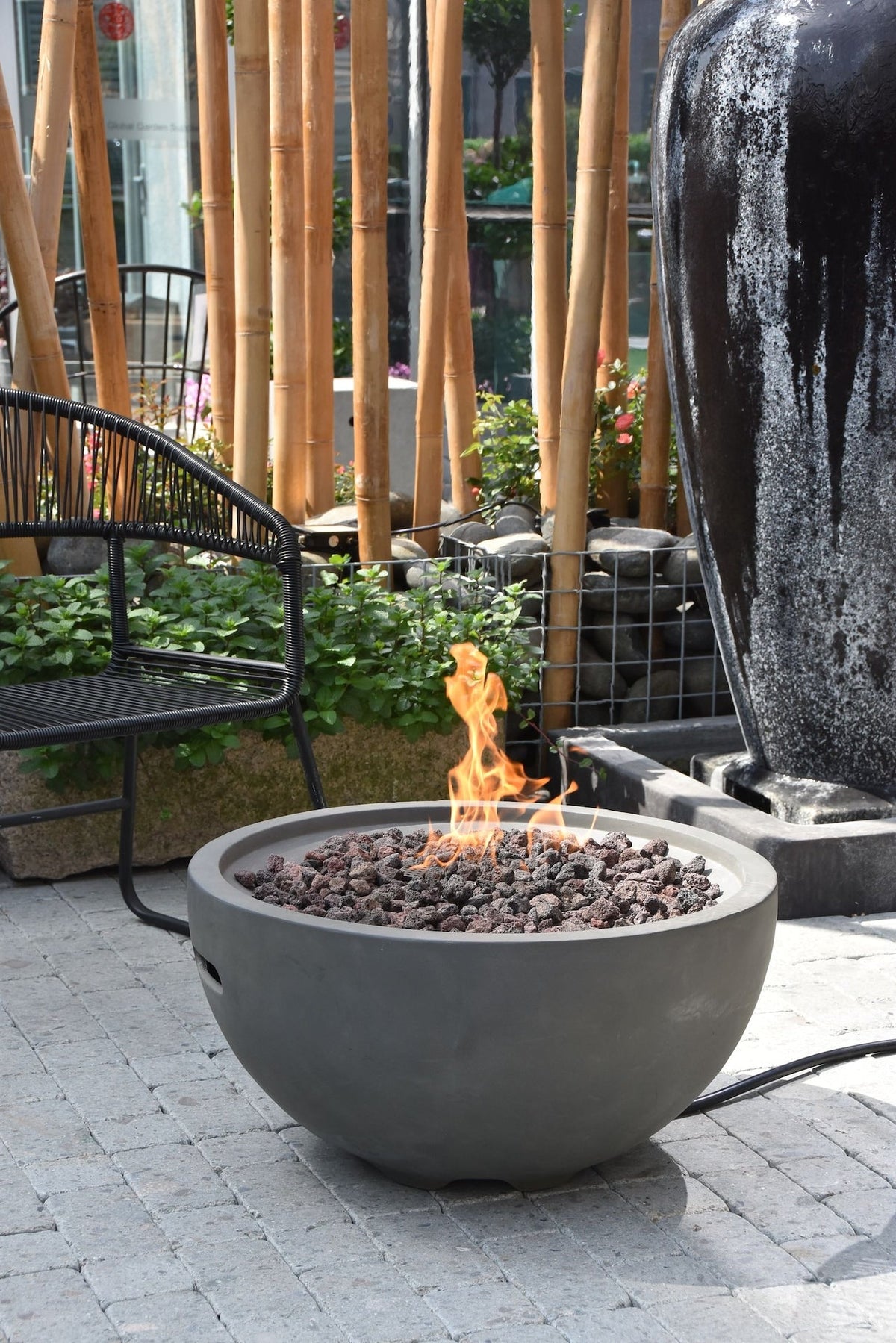 Nantucket Outdoor Gas-Fueled Fire Bowl, 40,000 BTUs, 27 x 27 x 14-in