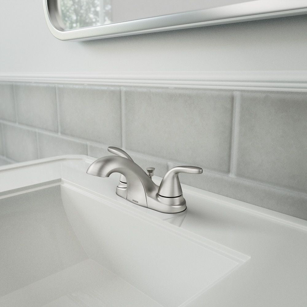 Adler Double Handle Bathroom Faucet, Spot-resistant Brushed Nickel