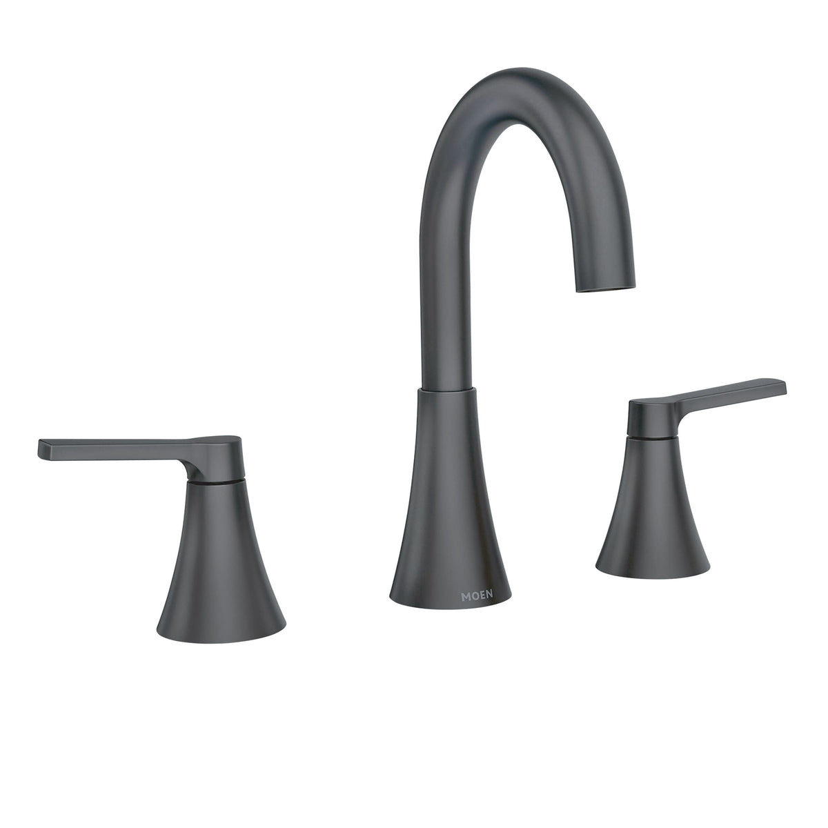 Mikah Double Handle Widspread Bathroom Faucet, Matte Black