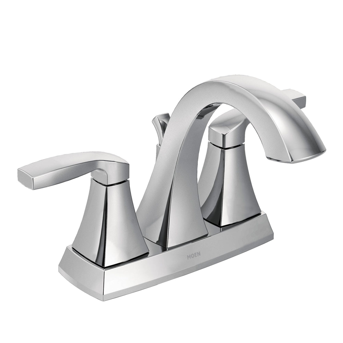 Voss Double Handle High Arc 4-in Centerset Bathroom Sink Faucet, Chrome