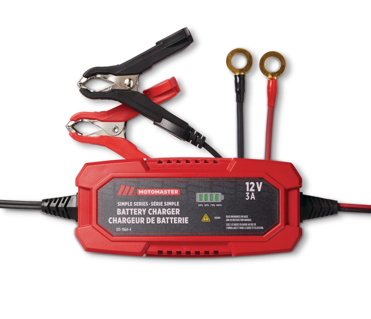 Simple Series Smart Battery Charger/Maintainer, Fully Automatic, 3-Amp, 12V