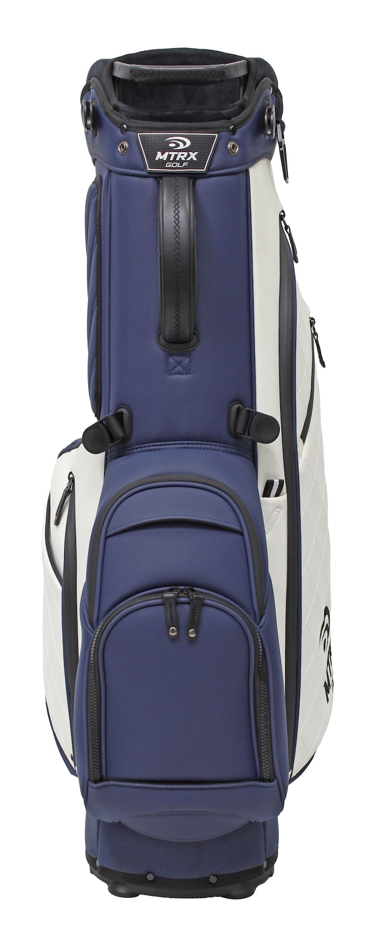 5-Way Top Polyurethane Golf Stand Bag, White/Navy