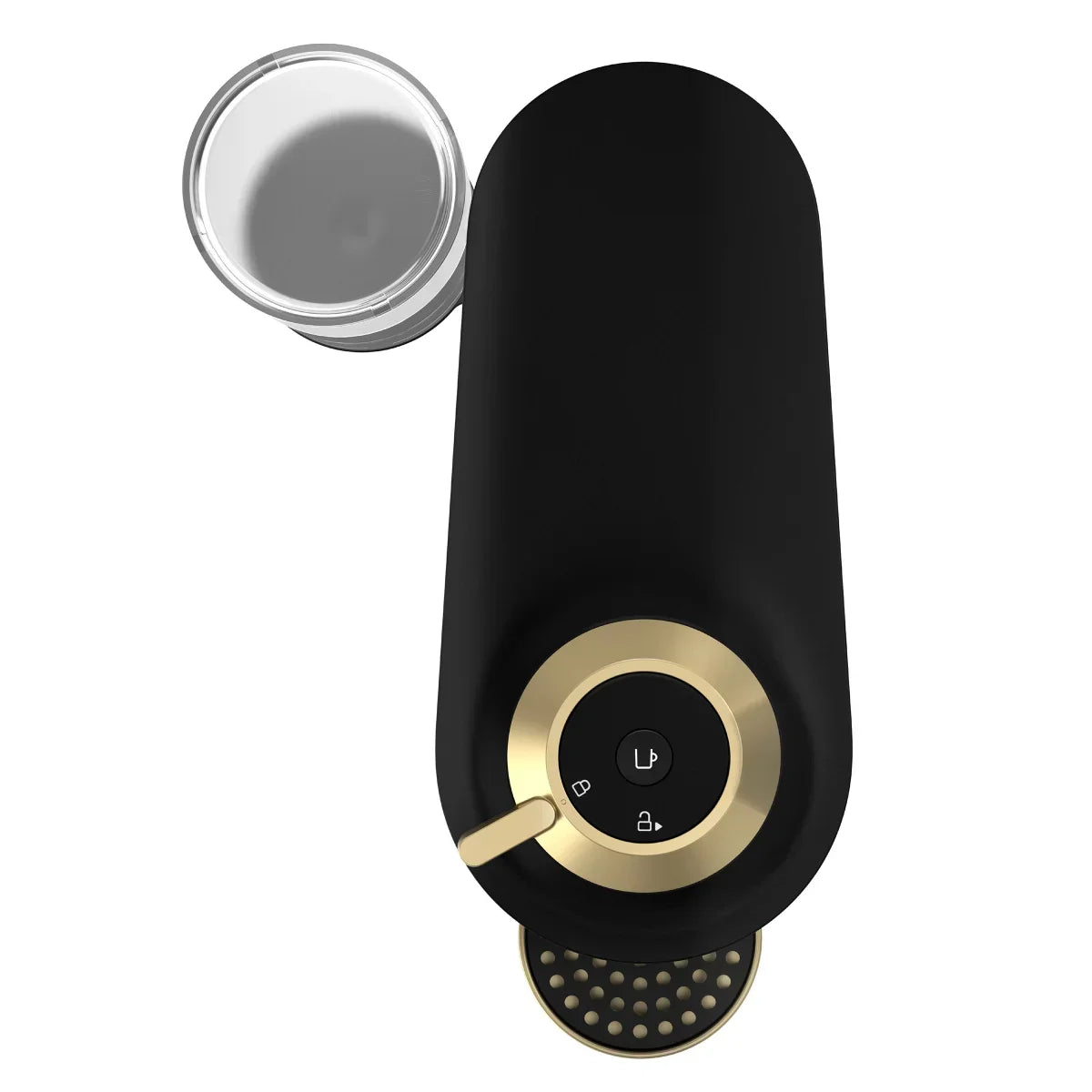 Vertuo Pop+ Deluxe Coffee and Espresso Machine by with Aeroccino with $25 Coffee Credit, Matte Black and Gold
