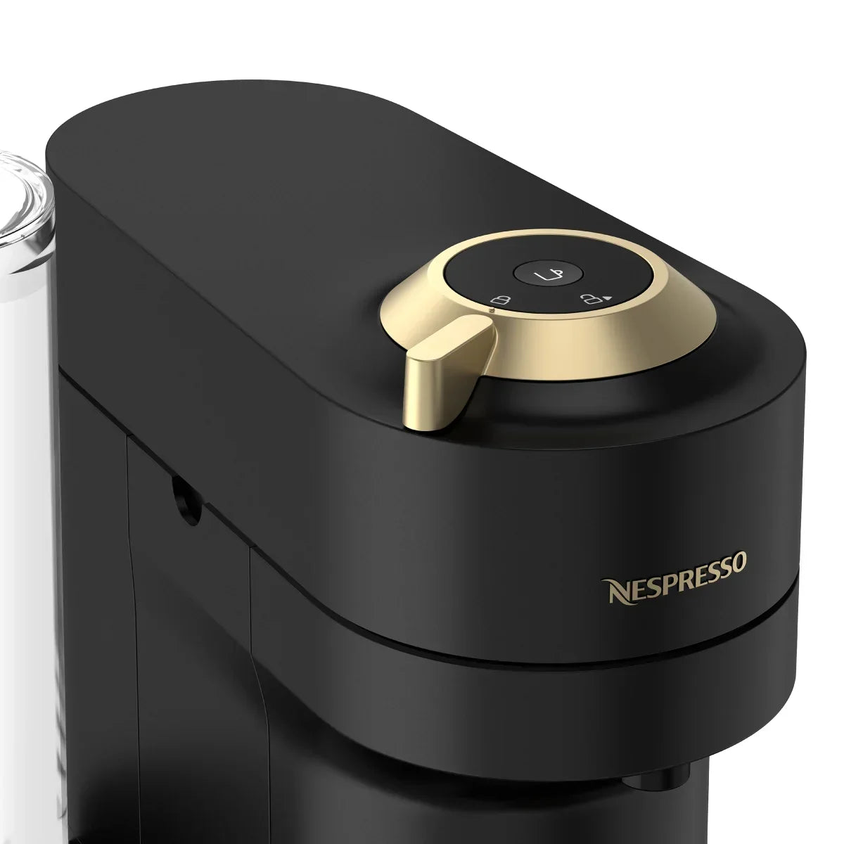 Vertuo Pop+ Deluxe Coffee and Espresso Machine by with Aeroccino with $25 Coffee Credit, Matte Black and Gold