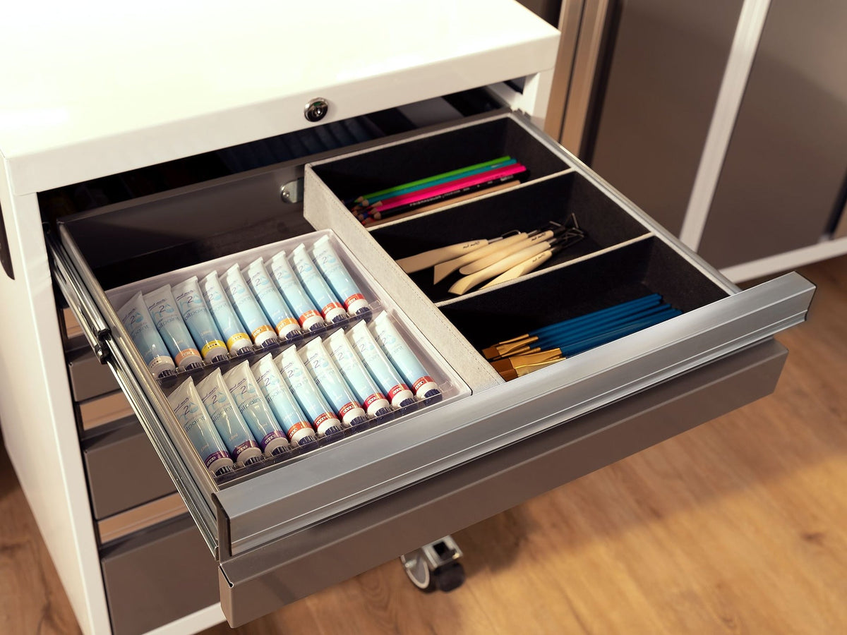 Bold 3.0 Series Lockable 4-Drawer Rolling Tool Cabinet, Fully-Welded, 600-lb Capacity, White/Platinum, 21-in