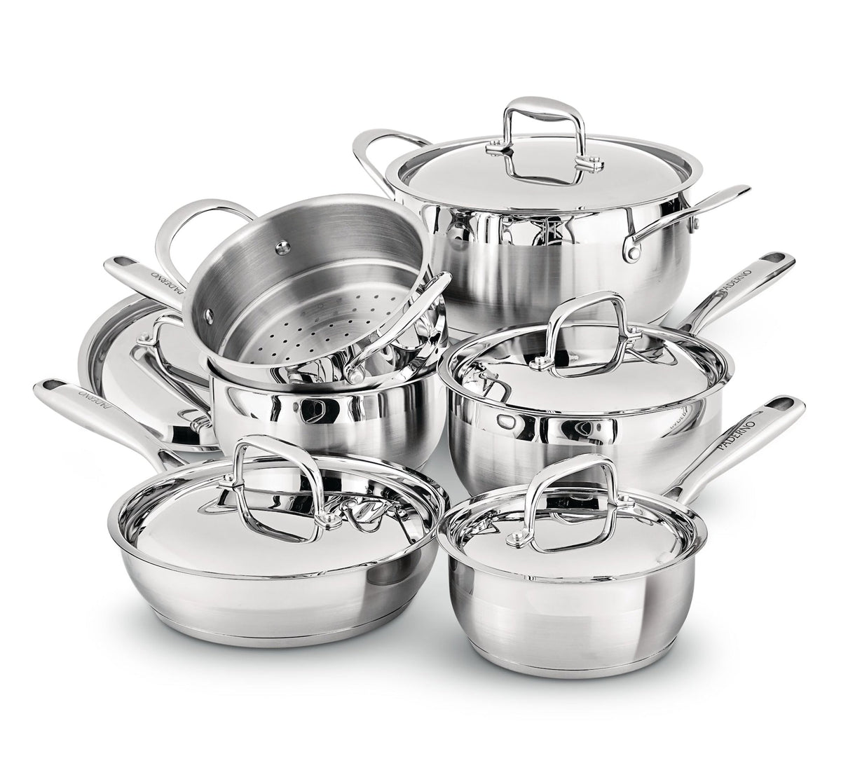 Canadian Classic Stainless Steel Cookware Set, Dishwasher & Oven Safe, 11-pc