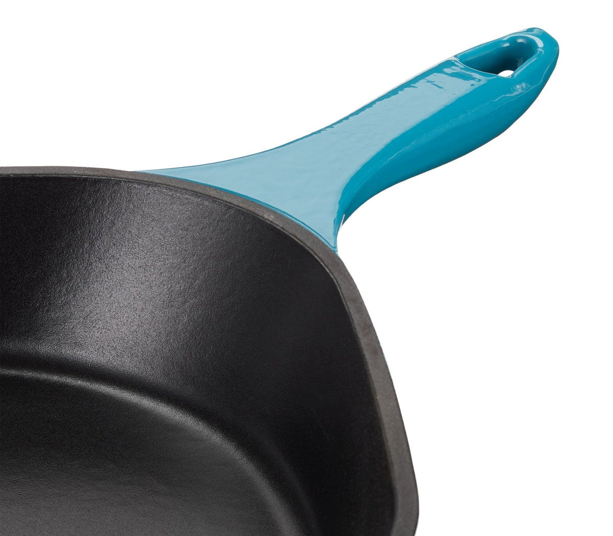 Enameled Cast Iron Frying Pan, Turquoise Blue, 10-in